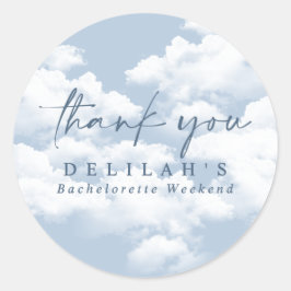 Adesivo Redondo Favor de Fim de Semana do Bachelorette "On Cloud N