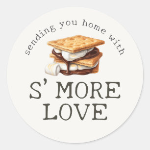 Adesivo Redondo Favor de Fogueira ao Ar Livre de S'mores de Outono