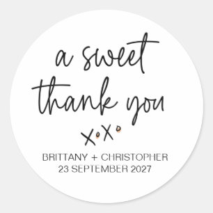 Adesivo Redondo Favor de Recepção de Vinheta para Casamento para C