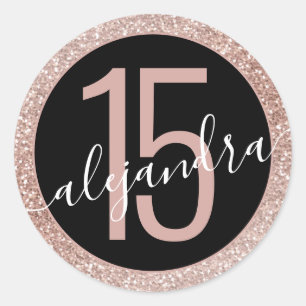 Adesivo Redondo Favor do Boneco Negro do Ombre rosa Dourado