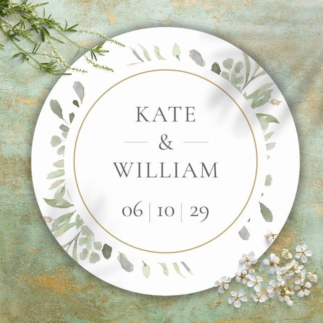 Adesivo Redondo Favor do Casamento Elegante Eucalyptus Greenery (Elegant Eucalyptus Greenery Wedding Favor Classic Round Sticker)