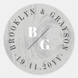 Adesivo Redondo Favor do Casamento no inverno de Textura Rústica d