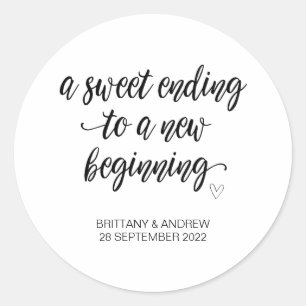 Adesivo Redondo Favor do Casamento Trate Bag Jar Sweet Começar Cl