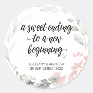 Adesivo Redondo Favor do Casamento Trate Bag Jar Sweet Começar Cl