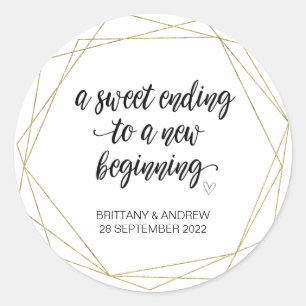 Adesivo Redondo Favor do Casamento Trate Bag Jar Sweet Começar Cl
