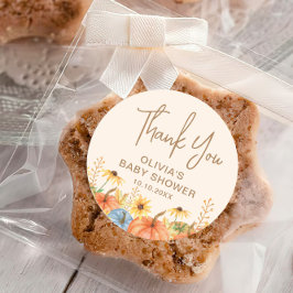 Adesivo Redondo Favor do Chá de fraldas da Abóbora