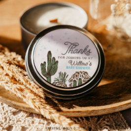 Adesivo Redondo Favor do Chá de fraldas do Garoto do Cowboy Ociden