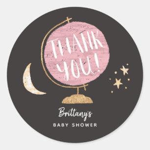 Adesivo Redondo Favor do Chá de fraldas do Tema da Aventura do Gl