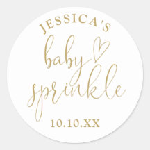 Favor do Chá do Bebê Sprinkle Dourado Elegante