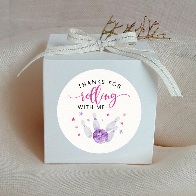 Adesivo Redondo Favor do Partido da Aniversário de criança Rosa (Criador carregado)