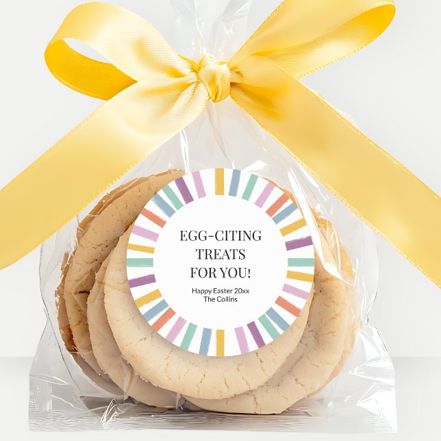 Adesivo Redondo Favor do Partido da Páscoa das Crianças Simples Co (Modern Colorful Simple Kids Easter Party Favor Classic Round Sticker)