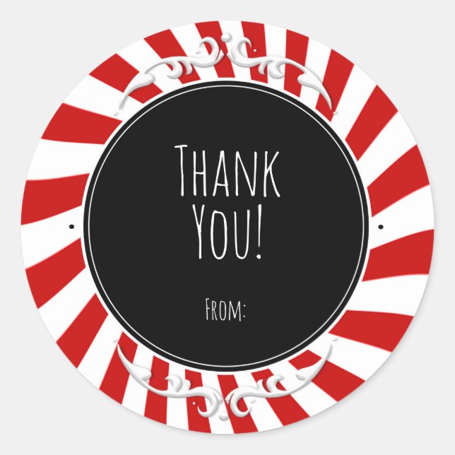 Adesivo Redondo Favor do Partido das Bandas Brancas e Vermelhas (Frente)