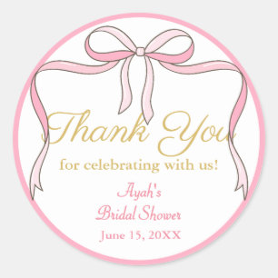 Adesivo Redondo Favor do Partido do Arco Cor-de-Rosa-Cinto-Chic