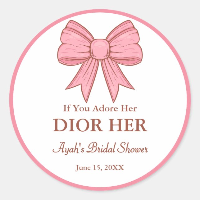 Adesivo Redondo Favor do Partido do Arco Rosa do Tema de Perfume d (Frente)