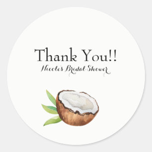 Adesivo Redondo Favor do Partido do Casamento Elegante de Coco Tro