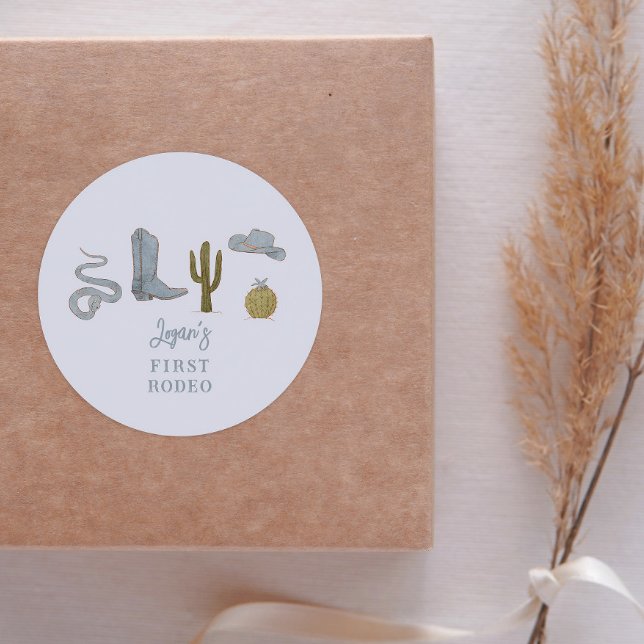 Adesivo Redondo Favor do Partido primeiro aniversario do País Cowb (Criador carregado)