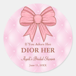 Adesivo Redondo Favor do Partido Rosa do Tema de Perfume de Alta E