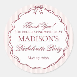 Adesivo Redondo Favor em círculo para festa de despedida de soltei