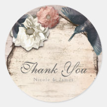 Favor Floral e Beija-flor em Bétula Branca Rústica