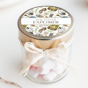 Adesivo Redondo Favor Personalizado Neutro do Explorador Pequeno