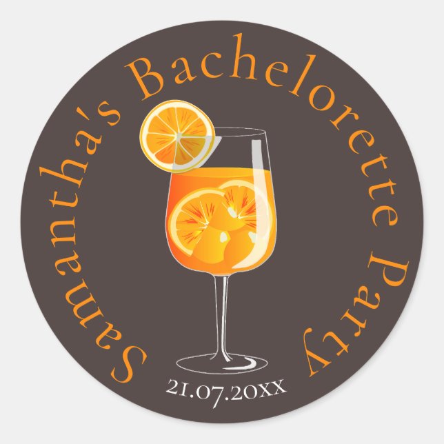 Adesivo Redondo Favor Personalizado para Despedida de Solteira (Frente)