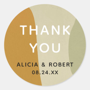 Adesivo Redondo Favor Simples Abstrato Minimalista Moderno da Tend