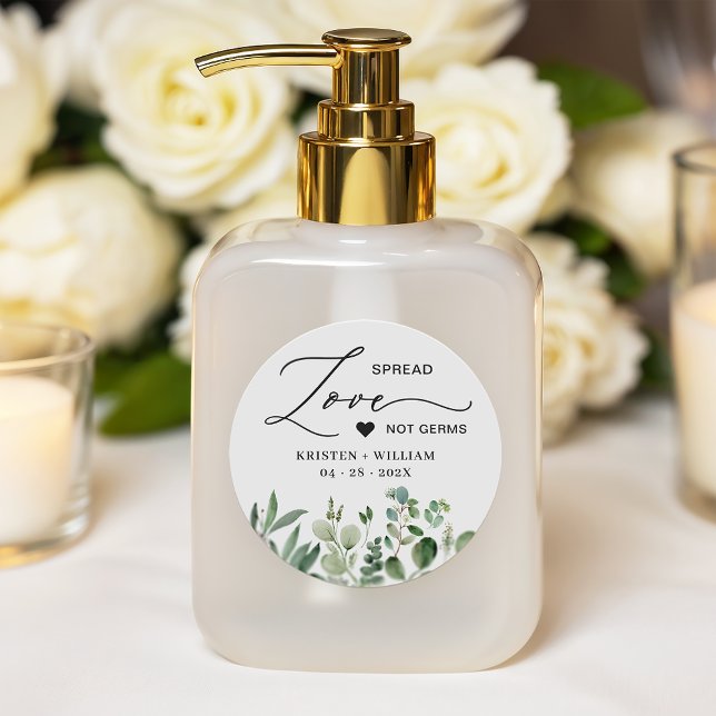 Adesivo Redondo Favor Simples De Casamento Eucalyptus Sanitizer (Criador carregado)