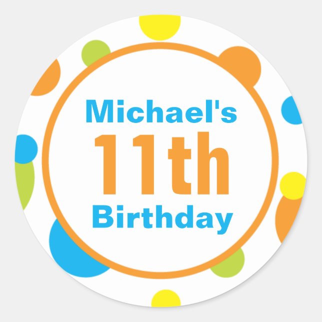 Adesivo Redondo Favor Sticker - Diversão do Sol (Frente)