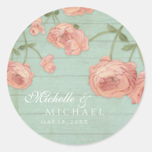 Adesivo Redondo Favor Stickers Chá de panela Blush Peach Rosa