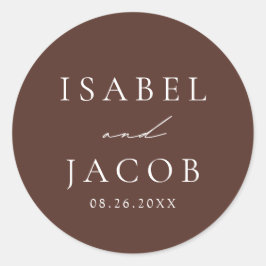 Adesivo Redondo Favores De Casamento SYDNEY Espresso Brown