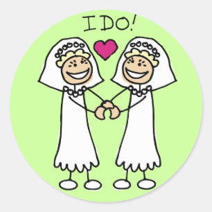 Adesivo Redondo Favores do Casamento Lésbico