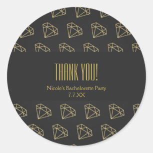 Adesivo Redondo Favorita de Noivado com Design Moderno de Diamante