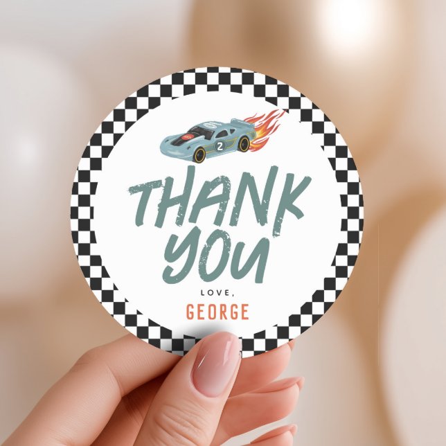 Adesivo Redondo Favorito de segundo aniversário de Corrida Rápida  (Criador carregado)