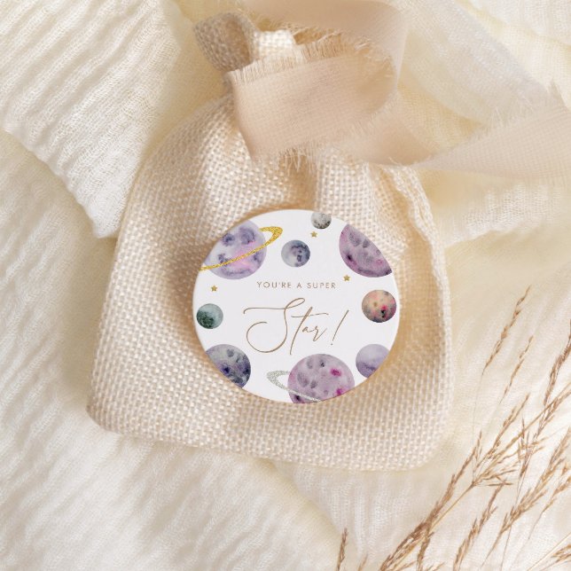 Adesivo Redondo Favorito ou envelope Super Estrela de Espaço Exter (Criador carregado)