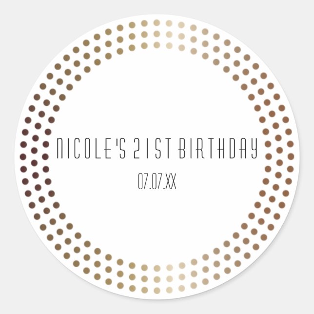 Adesivo Redondo Favorito Personalizado de Pontos Modernos em Círcu (Frente)