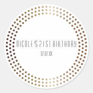Adesivo Redondo Favorito Personalizado de Pontos Modernos em Círcu