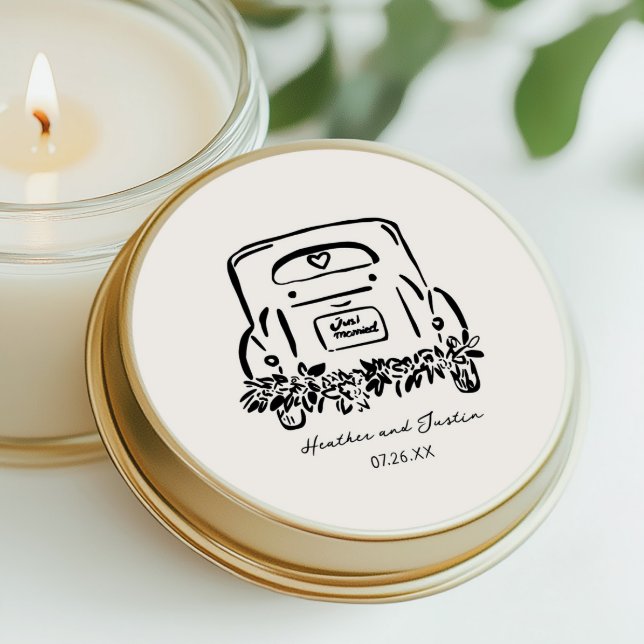 Adesivo Redondo Favoritos de Casamento Personalizado de Carro rece (Criador carregado)