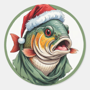 Adesivo Redondo Favoritos Engraçados de Natal Animal - Carpa 1