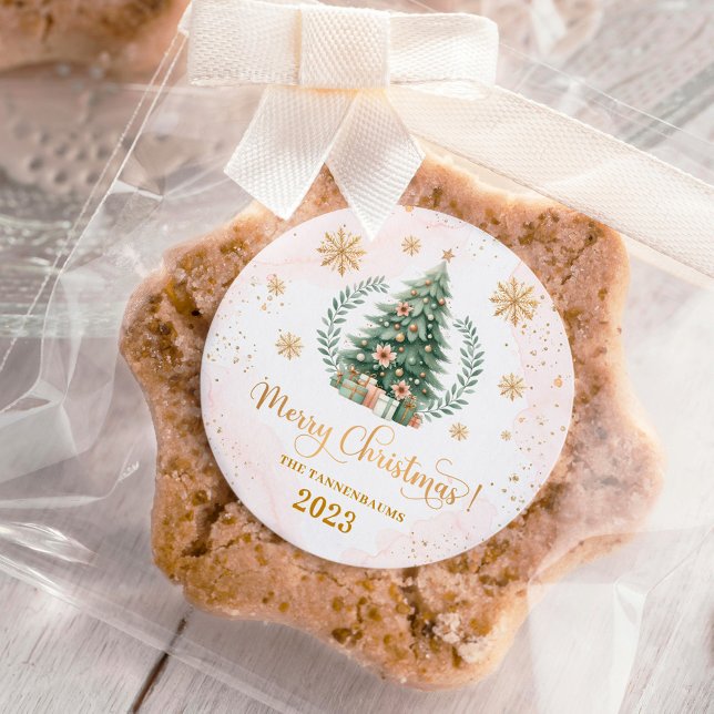 Adesivo Redondo Favoritos para festas de Natal | Flocos de neve Do (Criador carregado)