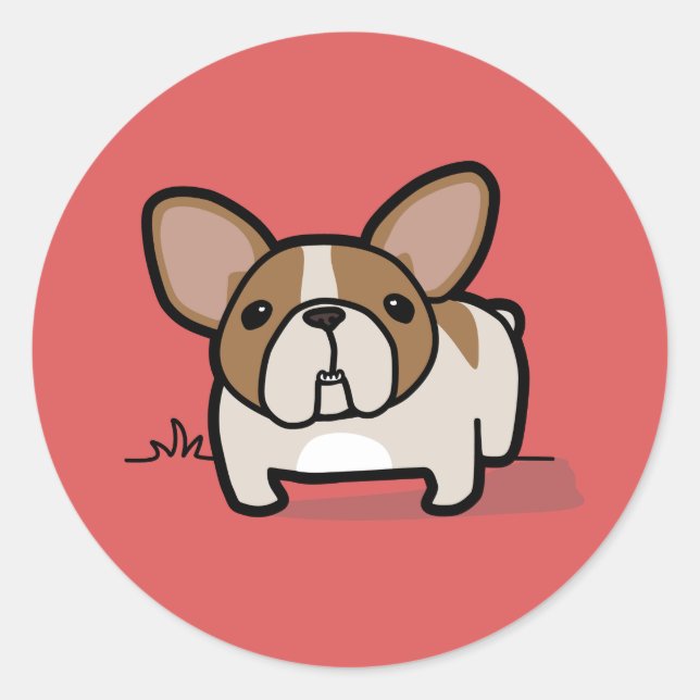 Adesivo Redondo Fawn Pied Frenchie (Frente)