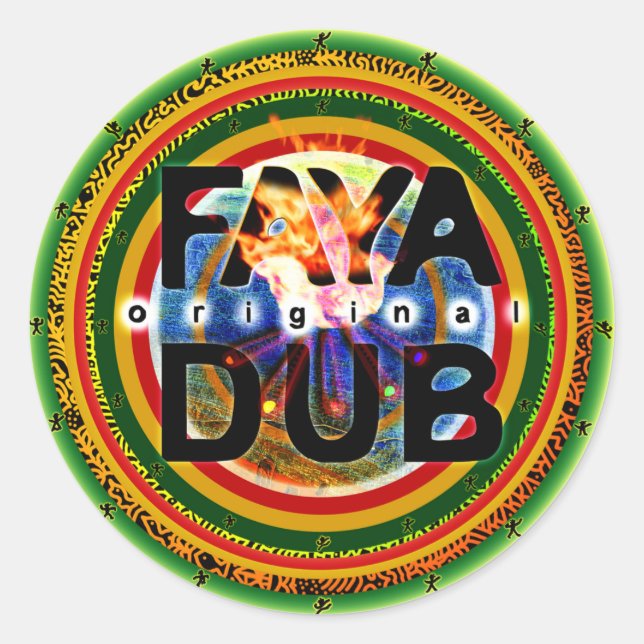 Adesivo Redondo Faya Dub Stickers (Frente)