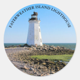 Adesivo Redondo Fayerweather Island Lighthouse CT Round Sticker