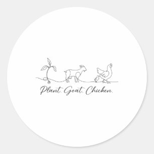 Adesivo Redondo Fazenda Animal Fazendeiro Cabra Galinha Planta Sen
