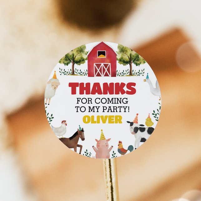 Adesivo Redondo Fazenda Atalhos de Aniversário (Criador carregado)