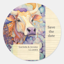 Adesivo Redondo Fazenda Box Vaca Salva a data