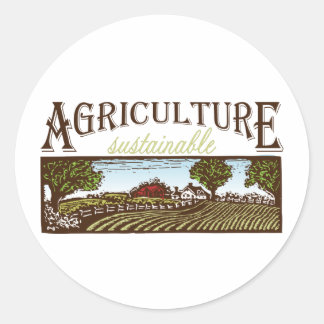 Adesivo Redondo Fazenda da Agricultura Sustentável