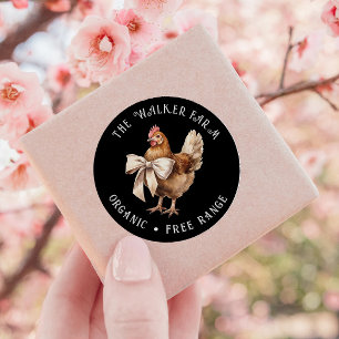 Adesivo Redondo Fazenda da família de Arcos de frango com aquarela