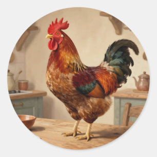 Adesivo Redondo Fazenda da Galinha Orgulhosa Cozinha