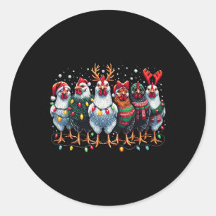 Adesivo Redondo Fazenda das Luzes de Natal de Frango Xmas