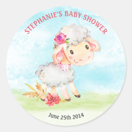 Adesivo Redondo Fazenda de Chá de fraldas de Garota de Água